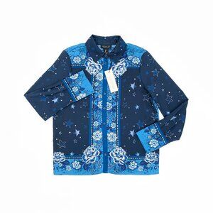 Rachel Zoe | Western Floral Print Button Front Satin Shirt | NWT